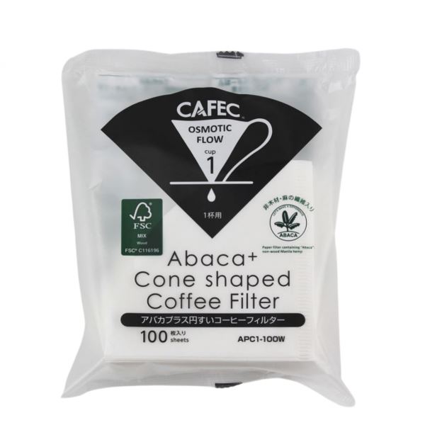 Cafec Abaca+ Cone papírové filtry vel. 01 100 ks