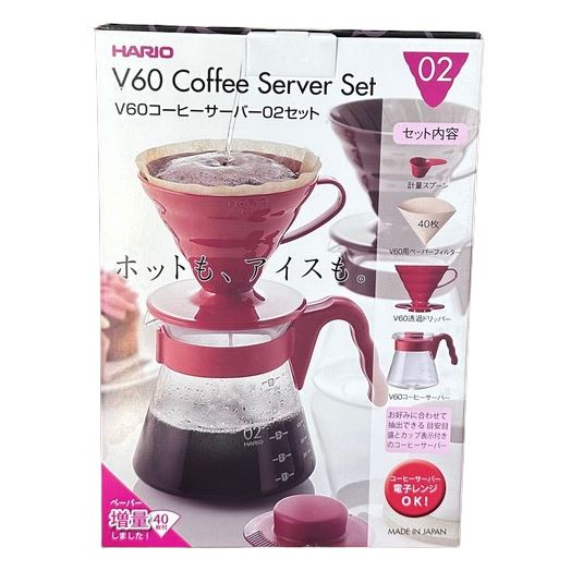 Hario sada Pour Over Kit V60-02 červený