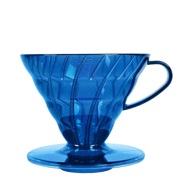 Hario plastový dripper průhledný V60-02 modrý